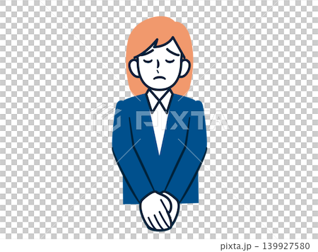 BM__ A woman apologizing and looking dejected BM__ A woman apologizing and looking dejected 139927580