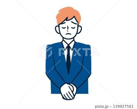 BM__謝罪してしょんぼりする男性 BM__謝罪してしょんぼりする男性 139927581