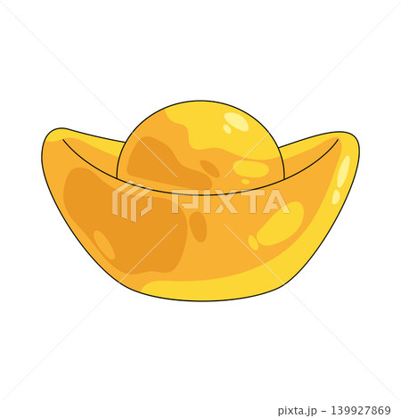 Illustration of gold ingot 139927869