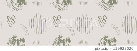 Hand Drawn Abstract Seamless Pattern on Beige Background with Sage Green Sketch Marks and Minimal Organic Shapes Hand Drawn Abstract Seamless Pattern on Beige Background with Sage Green Sketch Marks and Minimal Organic Shapes 139928026
