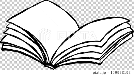 Open Book Outline Blank Page Illustration 139928192