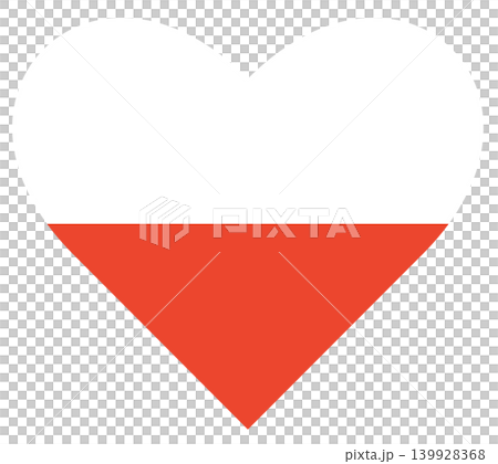 Flag of Poland isolated in heart shape. Flag of Poland isolated in heart shape. 139928368
