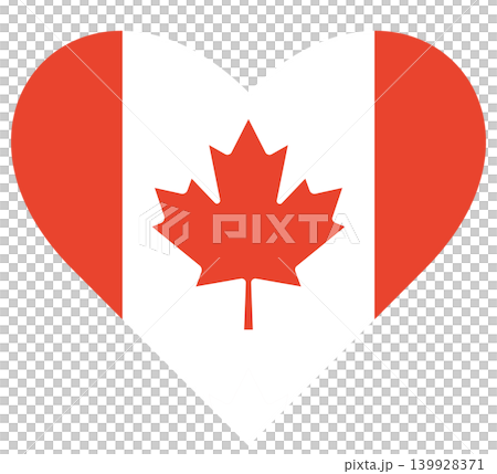 Flag of Canada isolated in heart shape. Love symbol. Flag of Canada isolated in heart shape. Love symbol. 139928371