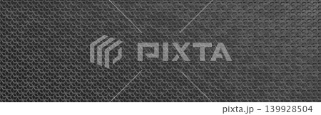 Dark hexagonal weave background, black gray carbon pattern 139928504