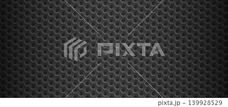 Dark carbon perforated metal background with circular hole pattern Dark carbon perforated metal background with circular hole pattern 139928529