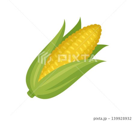 とうもろこし,フラットイラスト とうもろこし,フラットイラスト 139928932