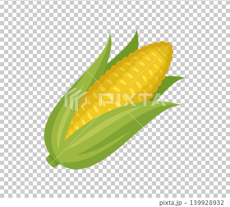 とうもろこし,フラットイラスト とうもろこし,フラットイラスト 139928932