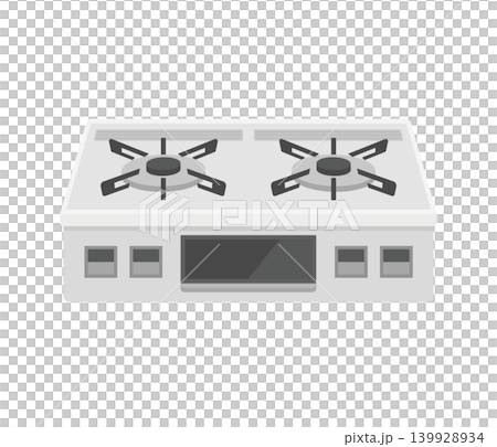 Gas stove, flat illustration Gas stove, flat illustration 139928934