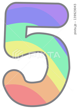 Colorful pride rainbow alphabet number five Colorful pride rainbow alphabet number five 139929043
