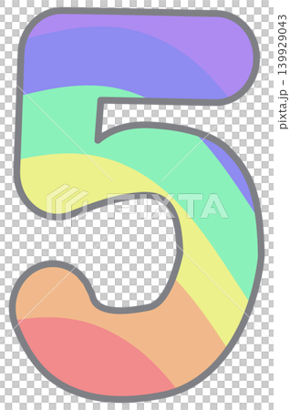 Colorful pride rainbow alphabet number five Colorful pride rainbow alphabet number five 139929043