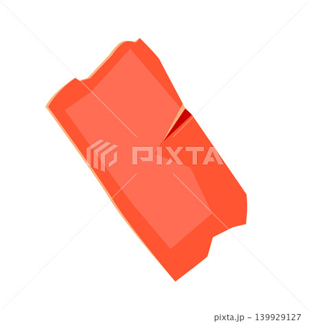 Adhesive tape small red piece. Crumpled duct scotch tape for photo collage. Adhesive tape small red piece. Crumpled duct scotch tape for photo collage. 139929127