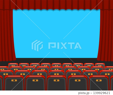 cinema auditorium with seats and audience cinema auditorium with seats and audience 139929621