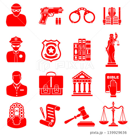 Crime and Punishment Icons Crime and Punishment Icons 139929636