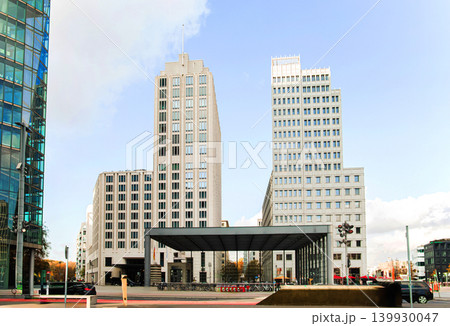facades of modern buildings in the center of Berlin 139930047