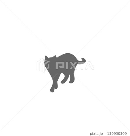歩く猫のシルエットイラスト・透過PNG・ミニマルデザイン 歩く猫のシルエットイラスト・透過PNG・ミニマルデザイン 139930309