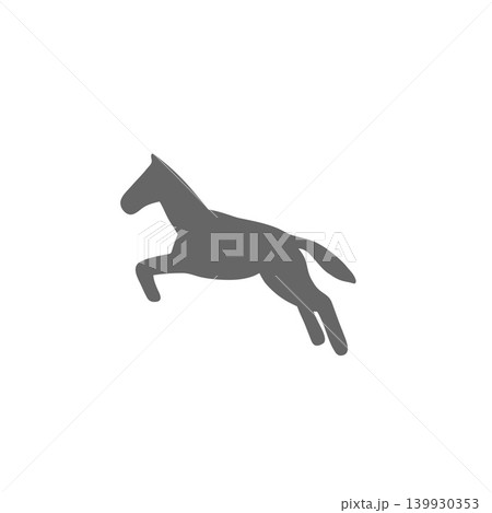 躍動感あふれる馬のシルエットイラスト・白背景・スポーツやイベント素材 躍動感あふれる馬のシルエットイラスト・白背景・スポーツやイベント素材 139930353