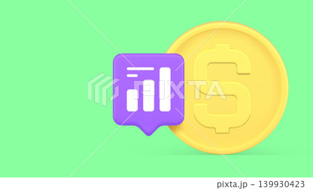 Financial Data Analytics And Growth Chart 3d Banner Template Vector Illustration. Financial Data Analytics And Growth Chart 3d Banner Template Vector Illustration. 139930423