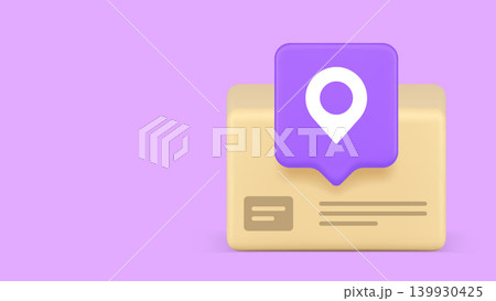 Document Location And File Geotagging Data 3d Banner Template Vector Illustration. 139930425