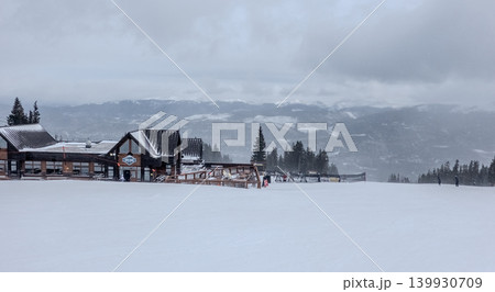 Breckenridge Ski Resort Colorado Snow Covered Terrain Park and Mountain Lodge Buildings in Winter Breckenridge Ski Resort Colorado Snow Covered Terrain Park and Mountain Lodge Buildings in Winter 139930709