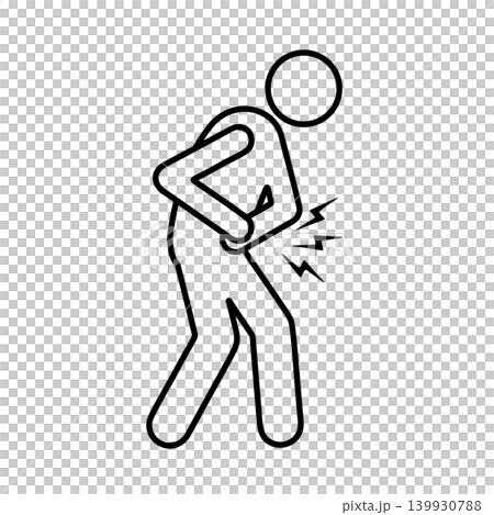 腹痛のラインアイコン 139930788