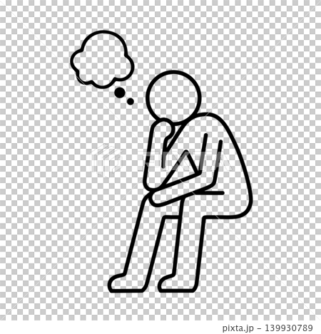 考える人物のラインアイコン 考える人物のラインアイコン 139930789