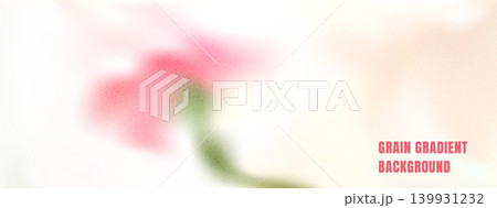 Grainy floral silhouette on textured paper for spring poster and beauty promo or event card. Smeared flower bloom with soft gradient and gentle haze. Vector grainy paper background with pink glow 139931232