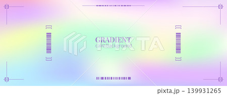 Summer gradient with holographic gradation and design pastel foil for poster banner. Soft summer rainbow blur with gentle gradient. Vector iridescent backdrop for product label or tech ai card bg 139931265