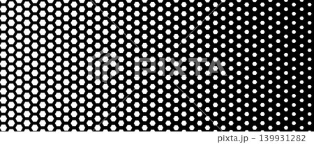 Fiber honeycomb with carbon hexagon on black for racing and sport bg. White nano hex cells stand out against the dark solid surface. Black fiber honeycomb vector for futuristic shield design 139931282