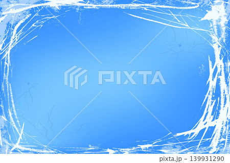 Ice crack and grunge texture with gradient frame and wide scratch overlay on pale backdrop. Worn frost on cold rink with grunge border for winter presentation. Soft glacier vector background Ice crack and grunge texture with gradient frame and wide scratch overlay on pale backdrop. Worn frost on cold rink with grunge border for winter presentation. Soft glacier vector background 139931290