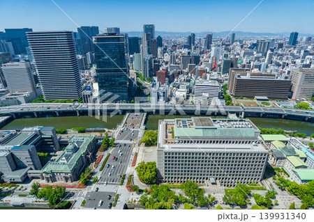 大阪市北区 大阪市役所と北のビル街と御堂筋 大阪市北区 大阪市役所と北のビル街と御堂筋 139931340