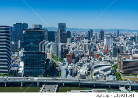 大阪市北区 梅田のビル街と御堂筋と堂島川 大阪市北区 梅田のビル街と御堂筋と堂島川 139931341