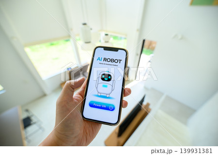スマホ画面にAIロボット スマホ画面にAIロボット 139931381