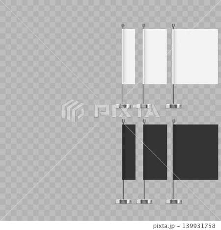 Set of Blank Desk Flag Mockup Set Vector Set of Blank Desk Flag Mockup Set Vector 139931758