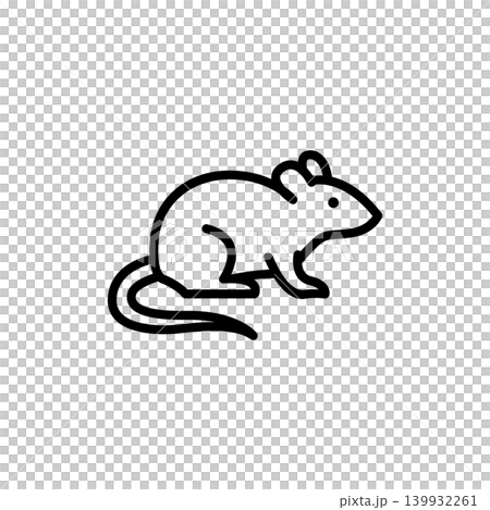 Minimalist icon of a common house mouse, a primary carrier for hantavirus. Minimalist icon of a common house mouse, a primary carrier for hantavirus. 139932261