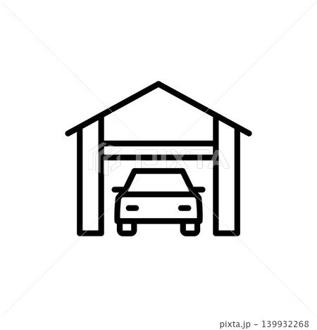 Simple icon of a garage, often a site for rodent activity and dust. Simple icon of a garage, often a site for rodent activity and dust. 139932268