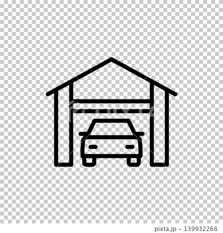 Simple icon of a garage, often a site for rodent activity and dust. Simple icon of a garage, often a site for rodent activity and dust. 139932268