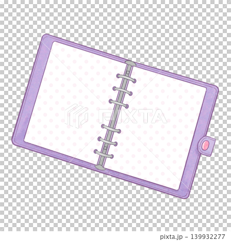 Cute pastel-colored binder notebook with illustrations, unused sticker book, frame, and copy space. Cute pastel-colored binder notebook with illustrations, unused sticker book, frame, and copy space. 139932277