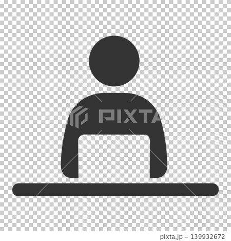 パソコン利用者アイコン ログインとユーザー管理を表すシンプルシルエット パソコン利用者アイコン ログインとユーザー管理を表すシンプルシルエット 139932672