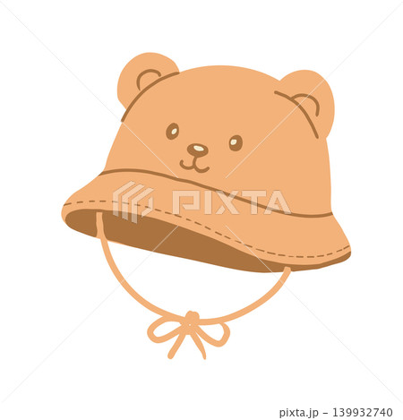 Cute Bear Bucket Hat vector Illustration isolated on white background Cute Bear Bucket Hat vector Illustration isolated on white background 139932740