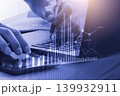 Stock market or forex trading graph and candlestick chart suitable for financial investment concept. Economy trends background for business idea and all art work design. Abstract finance background. 139932911