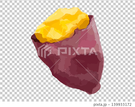 烤紅薯切成兩半 烤紅薯切成兩半 139933172