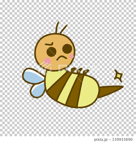 An angry bee tries to sting. 139933690