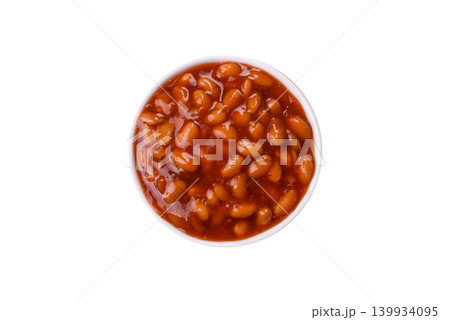 Beans in tomato sauce, a canned stew for the dinner table. Beans in tomato sauce Beans in tomato sauce, a canned stew for the dinner table. Beans in tomato sauce 139934095