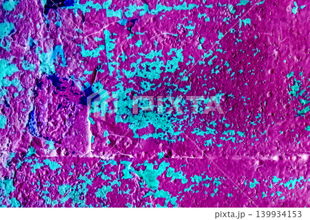 Pink purple blue color old peeling paint abstract shabby pattern worn weathered iron texture messy background steel rough metal Pink purple blue color old peeling paint abstract shabby pattern worn weathered iron texture messy background steel rough metal 139934153