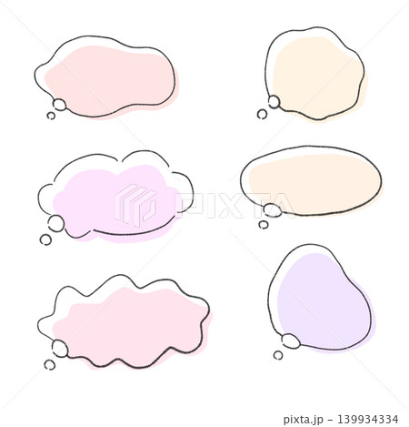 シンプルな吹き出しセット（ピンク） 139934334