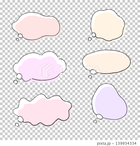 Simple speech bubble set (pink) Simple speech bubble set (pink) 139934334