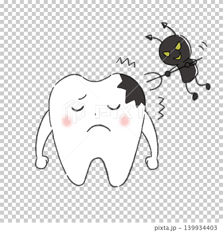 むし歯の歯のイラスト 139934403