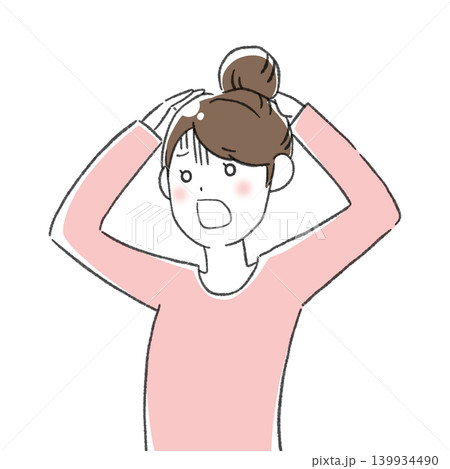 困っている女性のイラスト 困っている女性のイラスト 139934490