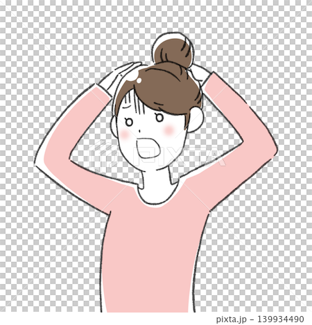 困っている女性のイラスト 困っている女性のイラスト 139934490