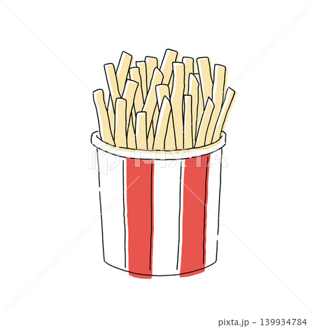 カップに入ったポテトのイラスト カップに入ったポテトのイラスト 139934784